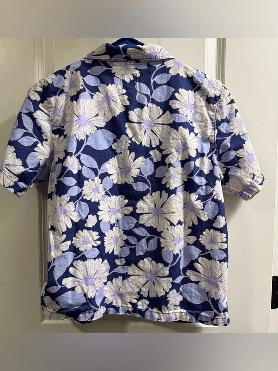 Women’s GAP Navy & White Floral Woven Short Pajama Set size Small - Picture 7 of 8